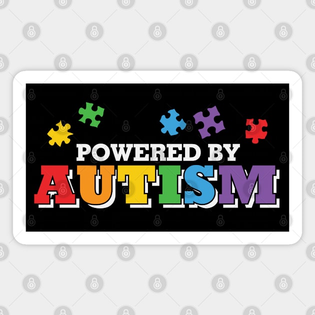 Autism Awareness - Powered by Autism Magnet by Peter the T-Shirt Dude